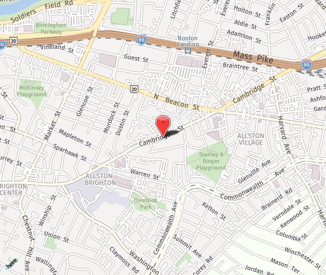 Location Map: 599 Cambridge St Allston, MA 02134