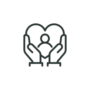 Hands outlining a heart to symbolize cardiovascular health and oral health, Newton, MA