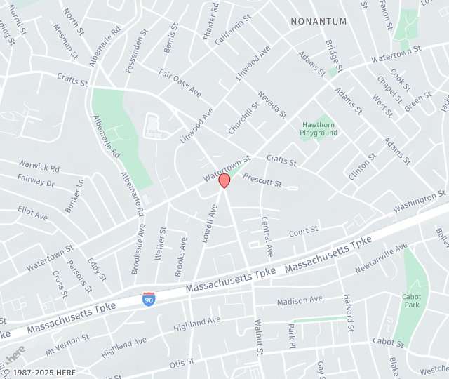 Location Map: 130 Walnut St Newtonville, MA 02460